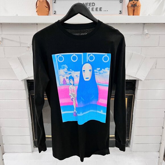 RARE Vintage Studio Ghibli 'Spirited Away' Long Sleeve Character Black Tshirt - Picture 1 of 4